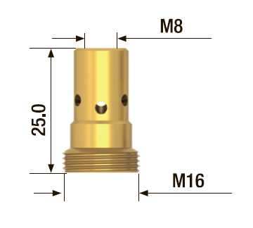 Fubag Адаптер контактного наконечника M8*25 мм (5 шт.) FB.TA.M8.25 MAG фото, изображение